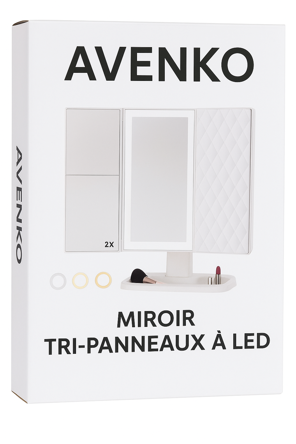 AVENKO - Miroir de maquillage LED 3 volets