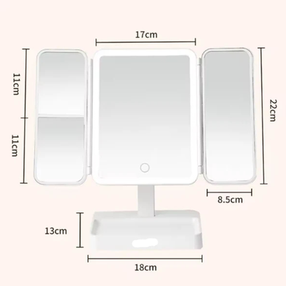 AVENKO - Miroir de maquillage LED 3 volets